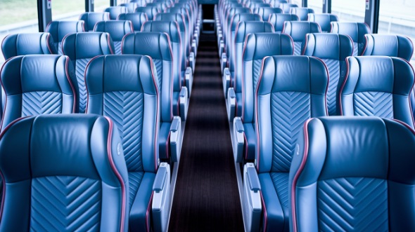 56 passenger charter bus interior view