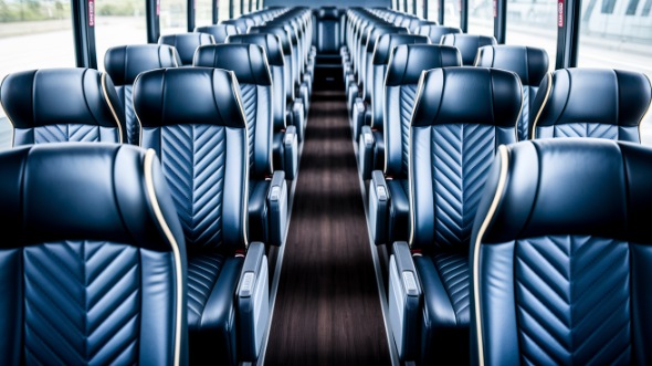 cary 50 passenger charter bus inside