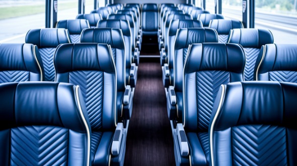 cary 56 passenger charter bus inside