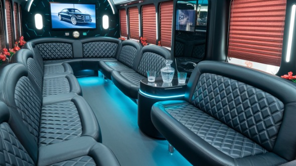 party bus rental interior cary